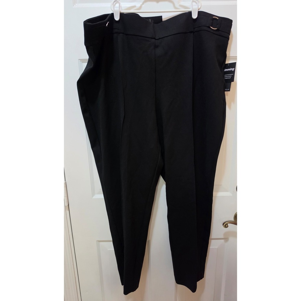 NWT Rafaella The Slim Black High Rise Dress Pants Metal O-Ring – Size 24W